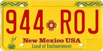 NM license plate 944ROJ