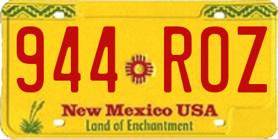 NM license plate 944ROZ