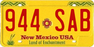NM license plate 944SAB