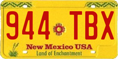 NM license plate 944TBX