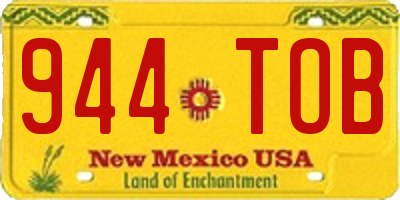 NM license plate 944TOB