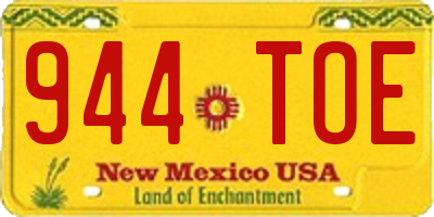 NM license plate 944TOE