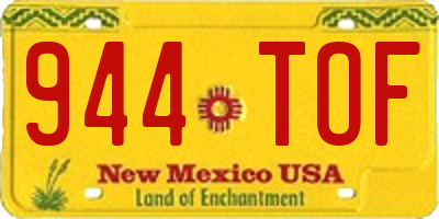 NM license plate 944TOF