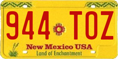 NM license plate 944TOZ