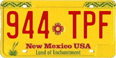 NM license plate 944TPF