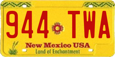 NM license plate 944TWA