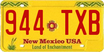 NM license plate 944TXB