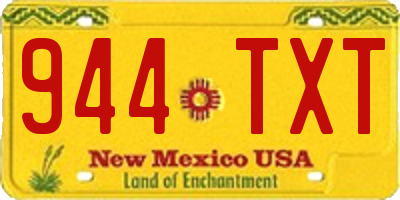 NM license plate 944TXT