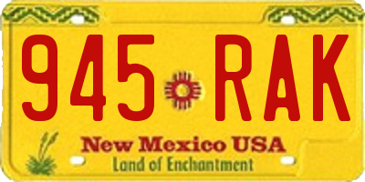 NM license plate 945RAK