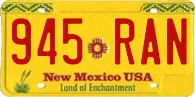 NM license plate 945RAN