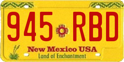 NM license plate 945RBD