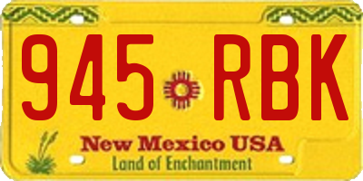 NM license plate 945RBK