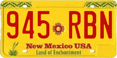 NM license plate 945RBN