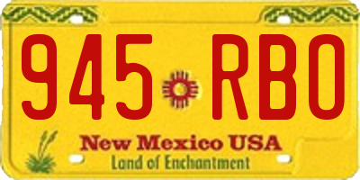 NM license plate 945RBO