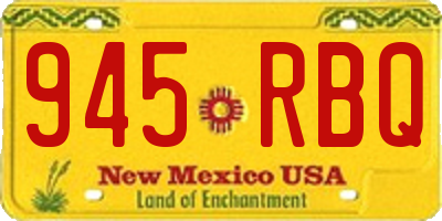 NM license plate 945RBQ