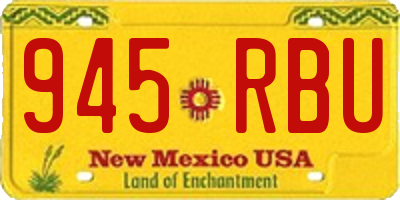 NM license plate 945RBU