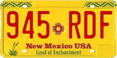 NM license plate 945RDF