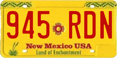 NM license plate 945RDN