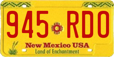 NM license plate 945RDO