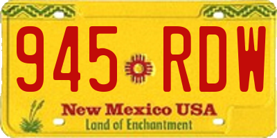 NM license plate 945RDW