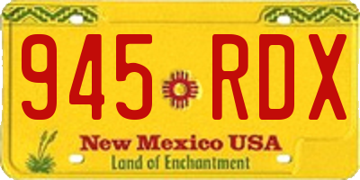 NM license plate 945RDX