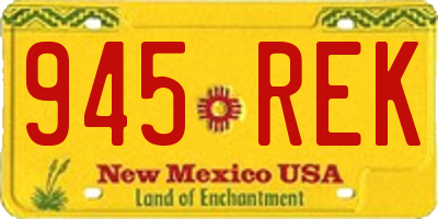 NM license plate 945REK