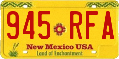 NM license plate 945RFA