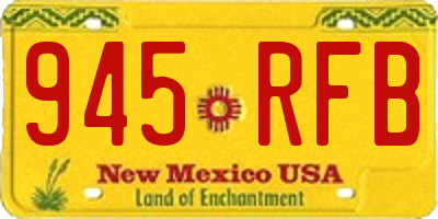 NM license plate 945RFB
