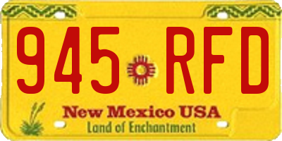 NM license plate 945RFD
