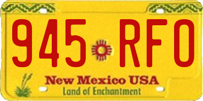 NM license plate 945RFO