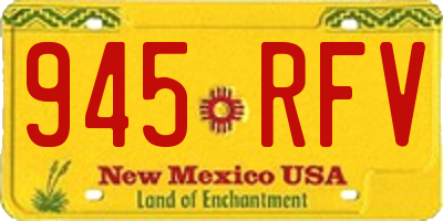 NM license plate 945RFV