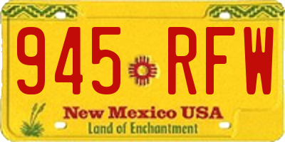 NM license plate 945RFW