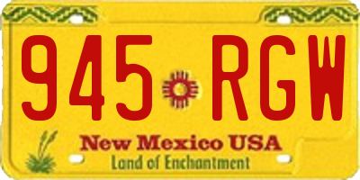 NM license plate 945RGW