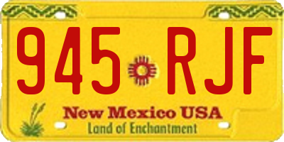 NM license plate 945RJF