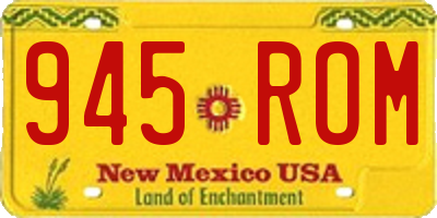 NM license plate 945ROM