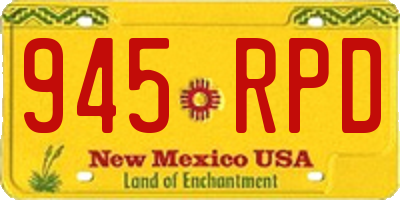 NM license plate 945RPD