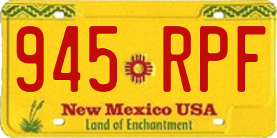 NM license plate 945RPF