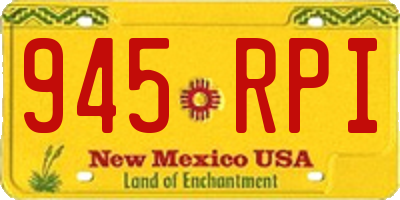 NM license plate 945RPI