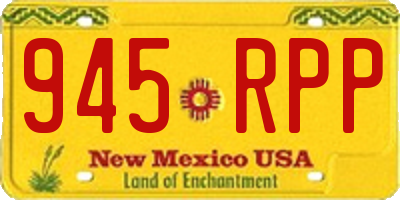 NM license plate 945RPP