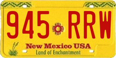 NM license plate 945RRW