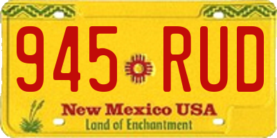 NM license plate 945RUD
