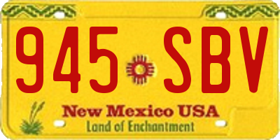 NM license plate 945SBV