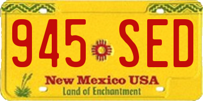 NM license plate 945SED