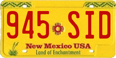 NM license plate 945SID