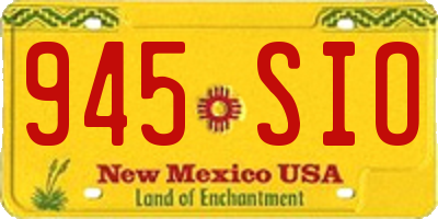NM license plate 945SIO