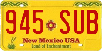 NM license plate 945SUB