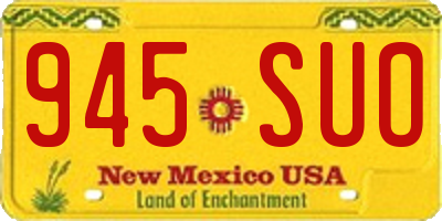 NM license plate 945SUO