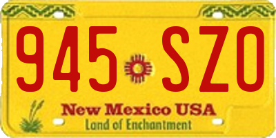 NM license plate 945SZO