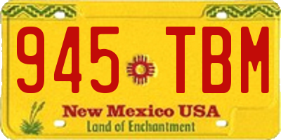 NM license plate 945TBM