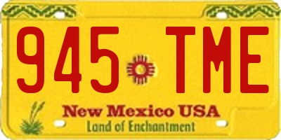 NM license plate 945TME